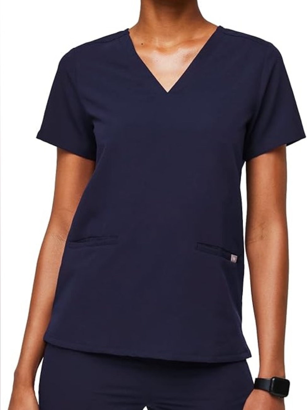 FIGS Women's V-Neck Scrub Top in Navy